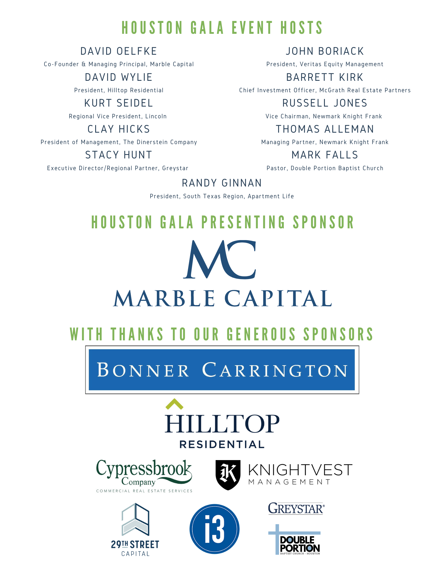 houston hosts and sponsors