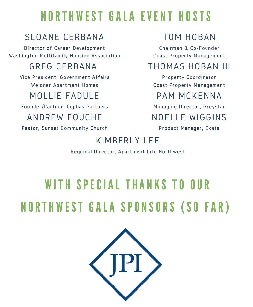 Northwest Gala 2021 Hosts